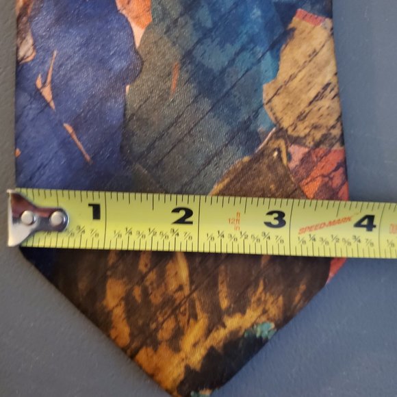 Vintage Wide Tie (Blues-Browns-Golds) - Picture 5 of 6